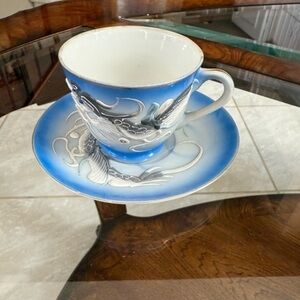 Vintage Dragonware Moriage Geisha Lithophane Demitasse